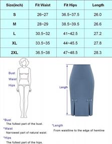 img 2 attached to Belle Poque Women'S High-Waist Stretch Pencil Skirt With Bow Detail For Office Wear