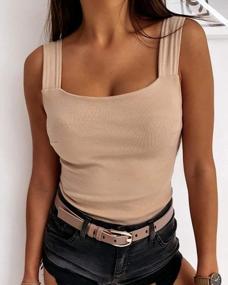 img 3 attached to Stylish Square Neck Tank Top For Women With Thick Straps - Perfect For Summer Casual Wear