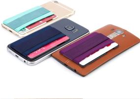 img 3 attached to 📱 Sinjimoru Cell Phone Grip with Card Wallet - Stick-on Card Holder for Back of Phone, Slim Wallet with Elastic Phone Strap. Sinji Pouch Band in Black