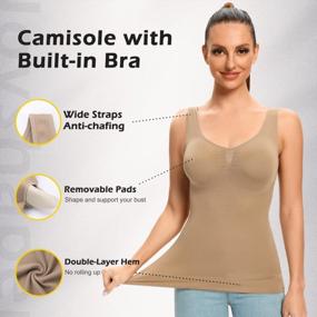 img 3 attached to Ultimate Body Shaping: Camisoles With Built-In Bra & Tummy Control Compression For Women