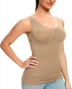img 4 attached to Ultimate Body Shaping: Camisoles With Built-In Bra & Tummy Control Compression For Women