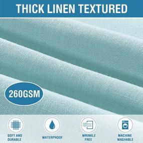 img 3 attached to Premium Solid Tablecloth: H.VERSAILTEX Linen Textured Rectangle 60X120 Inch - Wrinkle Free, Waterproof & Spill-Proof Cover For Dining Buffet Feature Extra Soft And Thick Fabric In Aqua