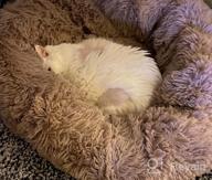 img 1 attached to Topmart Plush Calming Dog & Cat Bed - Washable Donut Cuddler For Anti Anxiety - 36" × 36", Beige review by Geoffrey Graham