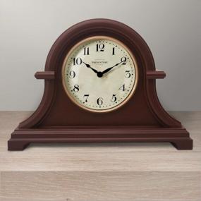 img 3 attached to PresenTime & Co Vintage Farmhouse Table Clock Series Napoleon Mantel Clock,13 X 10 Inch, Domed Lens, Quartz Movement, Walnut Brown Color