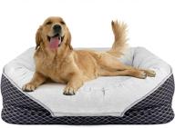 🛏️ orthopedic dog bed - asfrost bolster bed for small / medium / large dogs with solid foam, soft & washable pet bed, breathable rectangle sleeping bed with anti-slip bottom логотип