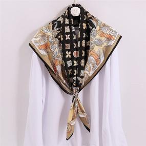 img 2 attached to 🧣 Stylish Twill Square Scarves for Women - Versatile Accessories in Scarves & Wraps Collection