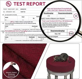 img 2 attached to BUYUE Bar Stool Cover, Luxury Fabric Crease-Resistant Stretchy Washable Jacquard Dustproof Slipcover For 12-14 Inch Round Stools - S Burgundy 1 Count
