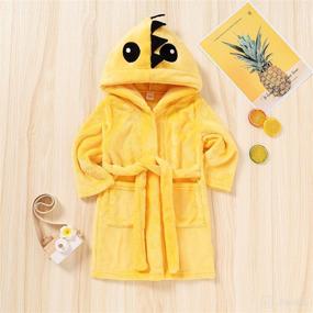 img 3 attached to Soft Flannel Cartoon Animal Hooded Baby Bathrobe Toddler Boy Girl Robe for Unisex - Cute and Cozy Bath Robes