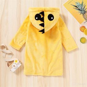 img 2 attached to Soft Flannel Cartoon Animal Hooded Baby Bathrobe Toddler Boy Girl Robe for Unisex - Cute and Cozy Bath Robes