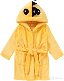 img 4 attached to Soft Flannel Cartoon Animal Hooded Baby Bathrobe Toddler Boy Girl Robe for Unisex - Cute and Cozy Bath Robes