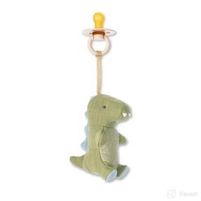 img 4 attached to 🦕 Itzy Ritzy - Bitzy Pal Pacifier & Lovey Set for Ages 0-6 Months - Detachable Dinosaur Lovey & Coordinating Natural Rubber Pacifier