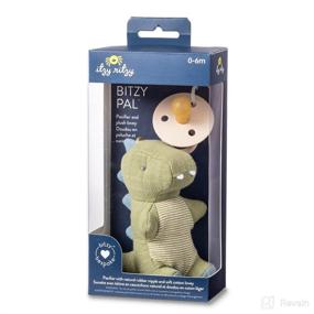 img 1 attached to 🦕 Itzy Ritzy - Bitzy Pal Pacifier & Lovey Set for Ages 0-6 Months - Detachable Dinosaur Lovey & Coordinating Natural Rubber Pacifier