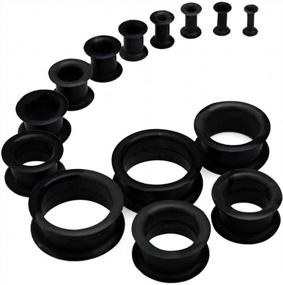 img 4 attached to 20/28Pcs 8G-1 Ear Stretching Kit - Hard Silicone Plugs & Tunnels For Body Piercing Jewelry