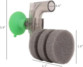 img 2 attached to 🐠 Powkoo Mini Sponge Filter: Small but Mighty Air Filtration for 1-3 Gallon Fish Tanks