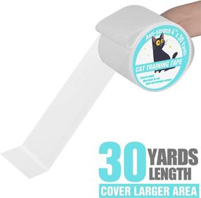 img 1 attached to 🐱 Polarduck Anti Cat Scratch Tape: 4 inches x 30 Yards Cat Training Tape for Furniture Protection - Transparent, Double Sided, Pet & Kid Safe