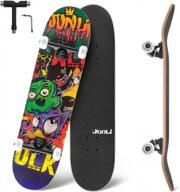 beginner friendly 32 inch skateboard for adults, teens, kids, girls and boys - 8 layer canadian maple deck, double kick concave for tricks and standard riding experience by junli skateboards логотип