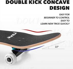 img 1 attached to Beginner Friendly 32 Inch Skateboard For Adults, Teens, Kids, Girls And Boys - 8 Layer Canadian Maple Deck, Double Kick Concave For Tricks And Standard Riding Experience By Junli Skateboards