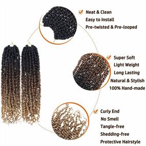img 1 attached to Dorsanee Pre-Twisted Passion Twist Crochet Hair - 18 Inch Water Wave Bohemian Style Braids In 1B/30/27 For Women (8 Packs)