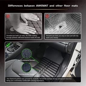 img 2 attached to 🚗 AWEMAT Custom Fit Car Floor Mats for Honda CR-V 2017-2023: Digital Measured Exquisite Pattern, Waterproof, Black