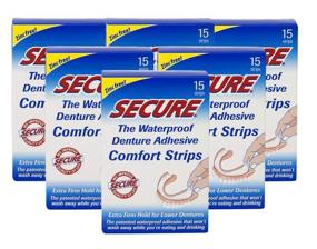 img 4 attached to Secure Denture Adhesive Strips Pack Oral Care for Denture Care