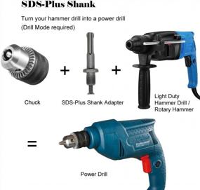 img 1 attached to Hymnorq Keyed Drill Chuck With SDS-Plus Shank, Converter And Hex Shank - 3/8-24UNF, Clamping Range 0.6-6.5Mm, Ideal For Impact Hammer, Electric Wrench And Air Screwdriver Use