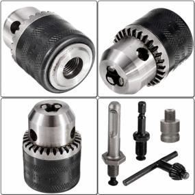img 3 attached to Hymnorq Keyed Drill Chuck With SDS-Plus Shank, Converter And Hex Shank - 3/8-24UNF, Clamping Range 0.6-6.5Mm, Ideal For Impact Hammer, Electric Wrench And Air Screwdriver Use