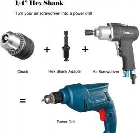 img 2 attached to Hymnorq Keyed Drill Chuck With SDS-Plus Shank, Converter And Hex Shank - 3/8-24UNF, Clamping Range 0.6-6.5Mm, Ideal For Impact Hammer, Electric Wrench And Air Screwdriver Use