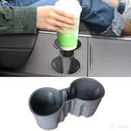 cup holder insert for tesla model 3 & model y 2021-2022 - gen 1 cup holder accessories, secure drink placement and hassle-free cleaning (matte gray) logo