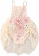 lace embroidery baby girl jumpsuit: backless halter design for newborns - sunsuit outfits set. logo