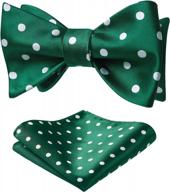 🎩 polka dots self-tie bow tie and pocket square combo for men - hisdern classic business tuxedo wedding bowties handkerchief логотип