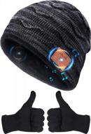 high-quality wireless bluetooth beanie hat with speaker - perfect tech gift for winter sports enthusiasts, men, women, teens, boys, and girls - great for birthdays and holidays - black logo