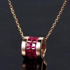 img 2 attached to Exquisite 14K Rose Gold Pendant With Chic Ruby Gemstone Charm Necklace