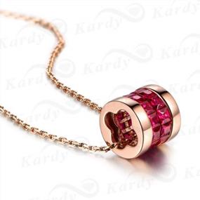 img 3 attached to Exquisite 14K Rose Gold Pendant With Chic Ruby Gemstone Charm Necklace