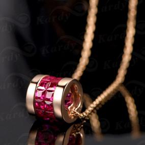 img 1 attached to Exquisite 14K Rose Gold Pendant With Chic Ruby Gemstone Charm Necklace