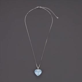 img 2 attached to Silver Chain Necklace With Love Heart Pendant And Stone Detailing For Women By COAI