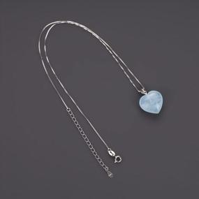 img 1 attached to Silver Chain Necklace With Love Heart Pendant And Stone Detailing For Women By COAI