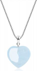 img 4 attached to Silver Chain Necklace With Love Heart Pendant And Stone Detailing For Women By COAI