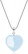 silver chain necklace with love heart pendant and stone detailing for women by coai logo