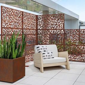 img 1 attached to Corten Steel Outdoor Divider Set With Stand - Veradek Web Decorative Design
