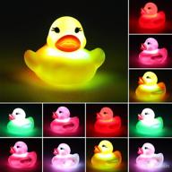 🦆 6 pack flashing rubber ducks: illuminating bath toys for special occasions and fun bath time – ideal gift for birthdays, easter, christmas, showers, pool, and bathtub décor логотип