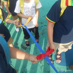 img 1 attached to 🌈 Colorful Walking Rope for Preschool Daycare School Kids - Outdoor Toddler Walking Rope with Calming Handles and Line for Better Classroom Management (Holding Loop for 12 Children and 2 Teachers) - Blue
