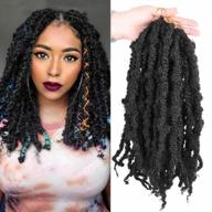 butterfly locs crochet hair 5 packs (60 strands) 14 inch bob distressed locs crochet braids knotless style most natural pre looped crochet twist braiding hair extension (1b) logo