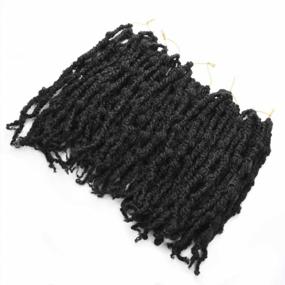 img 2 attached to Butterfly Locs Crochet Hair 5 Packs (60 Strands) 14 Inch Bob Distressed Locs Crochet Braids Knotless Style Most Natural Pre Looped Crochet Twist Braiding Hair Extension (1B)