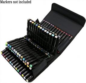 img 1 attached to Organize Your Art Supplies With BTSKY 80 Slot Carrying Case Holder For Markers And Lipsticks - Perfect For Copic, Prismacolor, Spectrum Noir, And More!