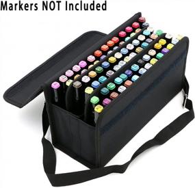 img 2 attached to Organize Your Art Supplies With BTSKY 80 Slot Carrying Case Holder For Markers And Lipsticks - Perfect For Copic, Prismacolor, Spectrum Noir, And More!