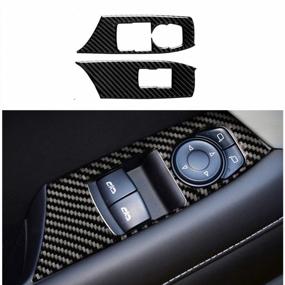 img 4 attached to 2Pcs Carbon Fiber Window Lift Switch Trim For 2017-2020 Chevrolet Camaro By Keptrim Accessories