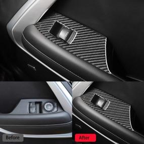 img 3 attached to 2Pcs Carbon Fiber Window Lift Switch Trim For 2017-2020 Chevrolet Camaro By Keptrim Accessories