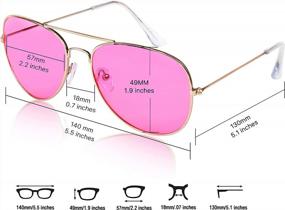 img 1 attached to SunnyPro Aviator Sunglasses: Colored Tinted Lens Glasses W/ Metal UV400 Protection