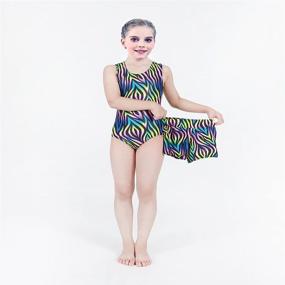 img 2 attached to Aosva Sparkle Tumbling Athletic Gymnastics Girls' Clothing : Active