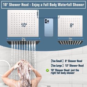 img 1 attached to High-Pressure Rainfall Shower Head Combo With Handheld, Adjustable 12" Extension Arm And Long Hose - Powerful Stainless Steel Head, Brass Holder, Brushed Nickel Finish For Upgraded Shower Experience